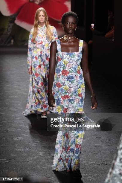 Model walks the runway during the Chanel Womenswear Spring/Summer 2024 show as part of Paris Fashion Week on October 03, 2023 in Paris, France.