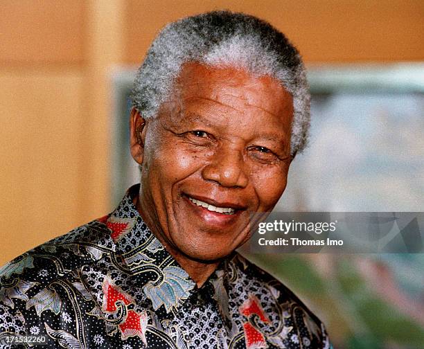 State President of South Africa Nelson Mandela smiles on May 22 Bonn, Germany.