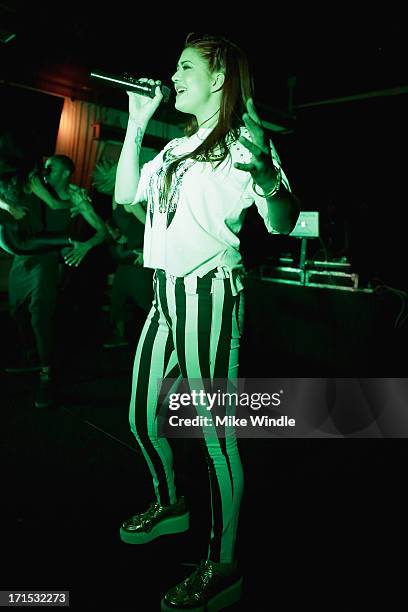 Nikki Williams performs on stage at Logo's "Hot 100" party at Drai's Hollywood on June 25, 2013 in Hollywood, California.