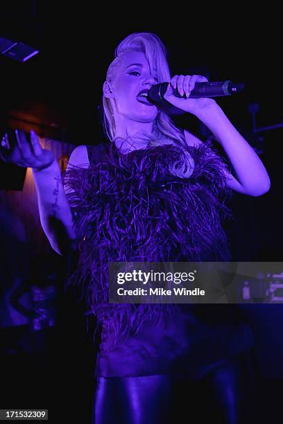 Iggy Azalea performs on stage at Logo's "Hot 100" party at Drai's Hollywood on June 25, 2013 in Hollywood, California.