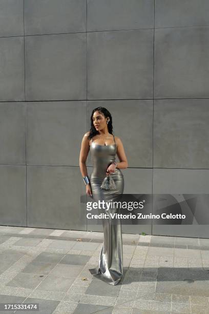 Nabila Tapia attends the Avellano Womenswear Spring/Summer 2024 show as part of Paris Fashion Week on October 03, 2023 in Paris, France.