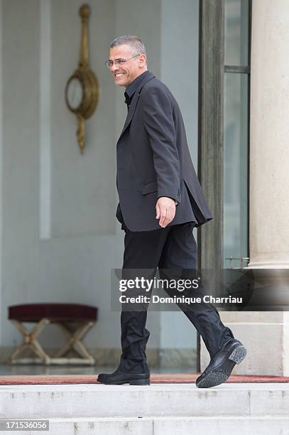 Palme D'or 2013 Winner director Abdellatif Kechiche Attends Lunch At Elysee Palace at Elysee Palace on June 26, 2013 in Paris, France.