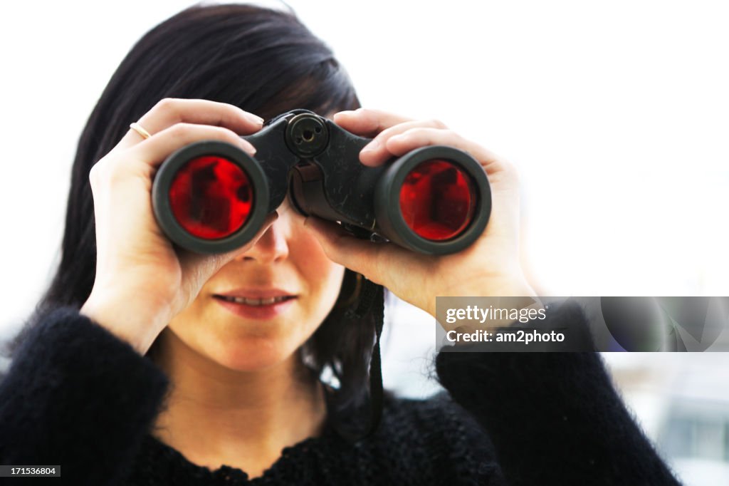 Girl with binoculars