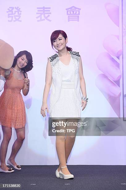 June 26: Selina of S.H.E attend LG Optimus_G_Pro press conference on Wednesday June 26,2013 in Taipei Taiwan,China.