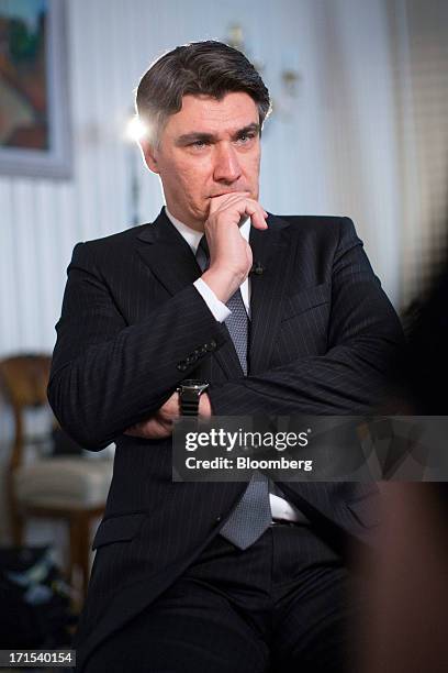 Zoran Milanovic, Croatia's prime minister, pauses during an interview at the government's office in Zagreb, Croatia, on Wednesday, June 26, 2013....