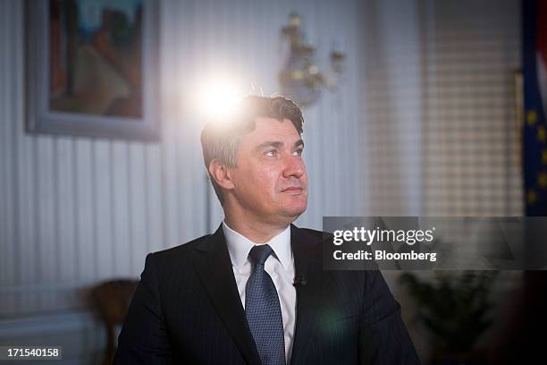 Zoran Milanovic, Croatia's prime minister, pauses during an interview at the government's office in Zagreb, Croatia, on Wednesday, June 26, 2013....