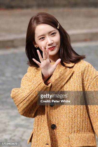 YoonA attends the Miu Miu Womenswear Spring/Summer 2024 show as part of Paris Fashion Week on October 03, 2023 in Paris, France.