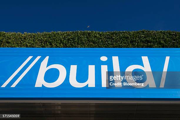 Sign saying "build" is displayed at the Microsoft Corp. Build Developers Conference in San Francisco, California, U.S., on Wednesday, June 26, 2013....