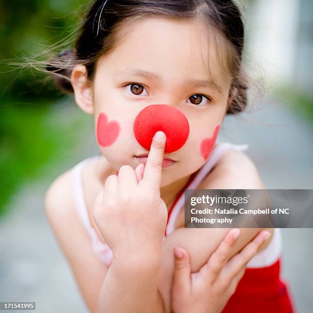 my little clown - red nose day charity event stock pictures, royalty-free photos & images