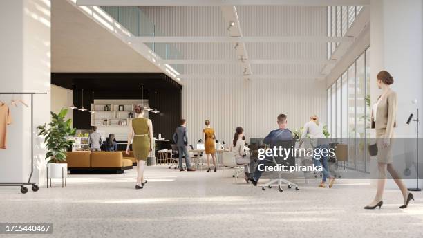 modernes großraumbüro - open space office stock-fotos und bilder