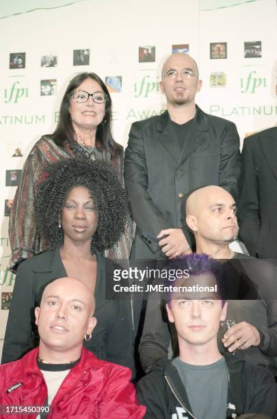 Rene Dif, Heather Small, Nana Mouskouri, Claus Norreen, Pascal Obispo and Shovell during The Platinum Europe Awards 1998, Albert Hall, Brussels,...