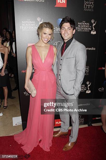 Linsey Godfrey of The Bold and The Beautiful with Robert Adamson of The Young and the Restless on the red carpet at THE 40TH ANNUAL DAYTIME...