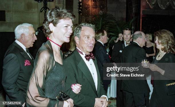 View of couple, Diana Taylor and New York City Mayor Michael Bloomberg, as they attend a Breast Cancer Research Foundation benefit at Cipriani, New...