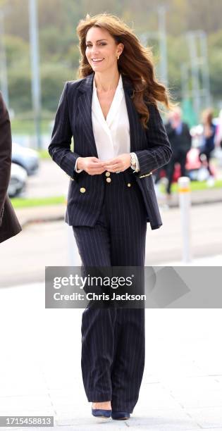 Catherine, Princess of Wales visits Fitzalan High School as she celebrates the beginning of Black History Month on October 03, 2023 in Cardiff,...