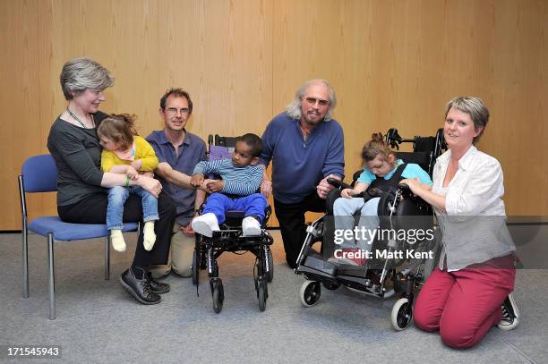 Barry Gibb visits the Nordoff Robbins Music Therapy Centre, prior to being awarded the 'Lifetime Achievement' award at the charity's annual luncheon...