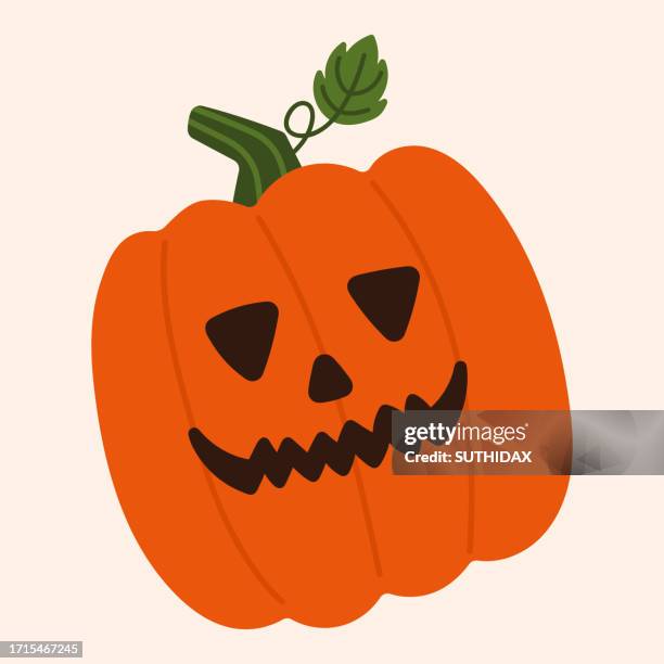 pumpkin in a halloween theme d - pumpkin decorating stock illustrations