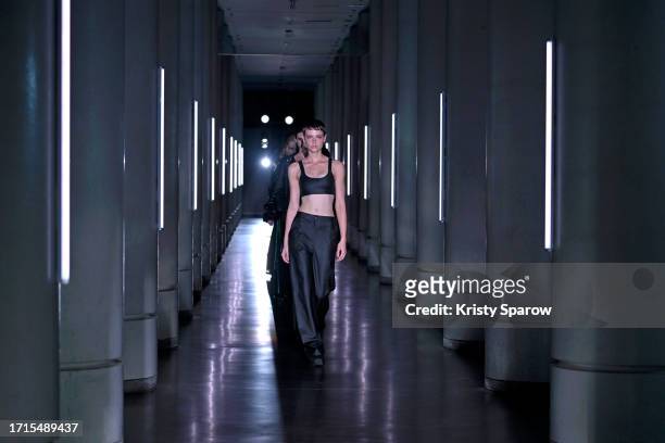 Models walk the runway during the Avellano Womenswear Spring/Summer 2024 show as part of Paris Fashion Week on October 03, 2023 in Paris, France.