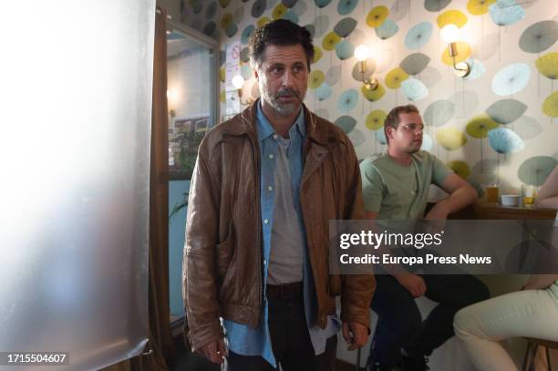 Actor Hugo Silva during a media visit to the filming of 'Desmontando a Lucia', on October 3 in Madrid, Spain. 'Desmontando a Lucia' is a black comedy...