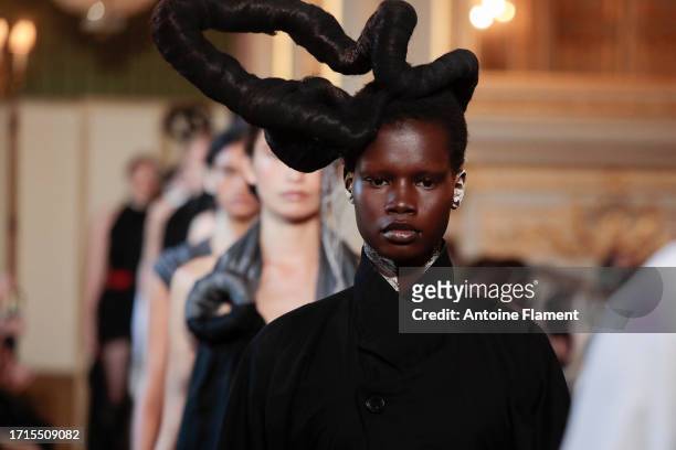 Models walk the runway during the Torisheju Womenswear Spring/Summer 2024 show as part of Paris Fashion Week on October 03, 2023 in Paris, France.