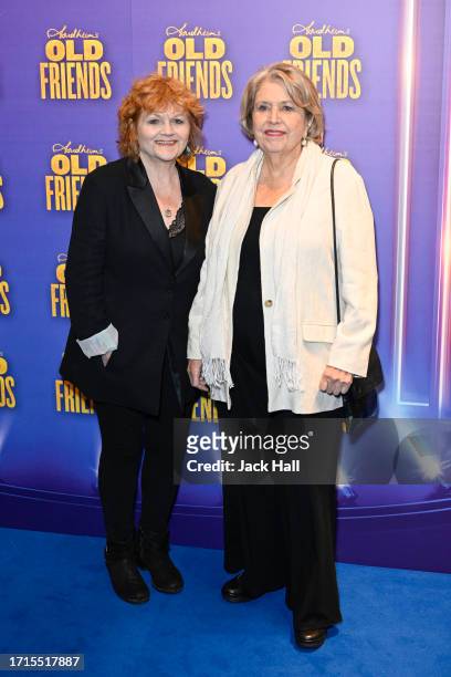 Lesley Nicol and Anne Reid attend Stephen Sondheim's "Old Friends" Opening Night at Gielgud Theatre on October 03, 2023 in London, England.