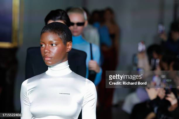Models walk the runway during the Theunissen Womenswear Spring/Summer 2024 show as part of Paris Fashion Week on October 03, 2023 in Paris, France.