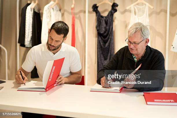 Fashion designer Simon Porte Jacquemus and Photographer Martin Parr attend the "Jacquemus X Martin Parr" book signing as part of Paris Fashion Week...