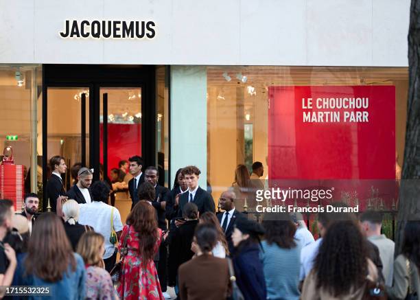General view of the Jacquemus Montaigne store during the "Jacquemus X Martin Parr" book signing as part of Paris Fashion Week at Jacquemus Montaigne...