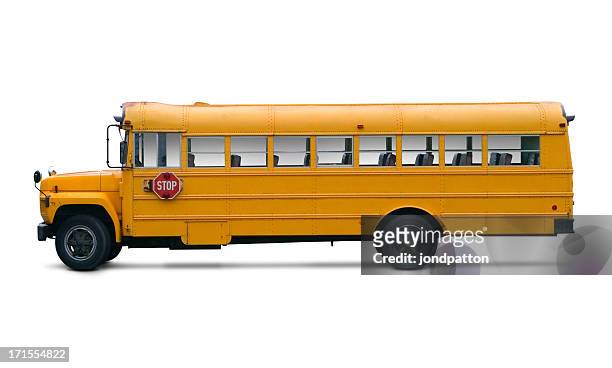 school bus - side view stock pictures, royalty-free photos & images