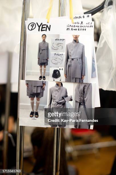 General view backstage prior to the Ujoh Womenswear Spring/Summer 2024 show as part of Paris Fashion Week on October 03, 2023 in Paris, France.