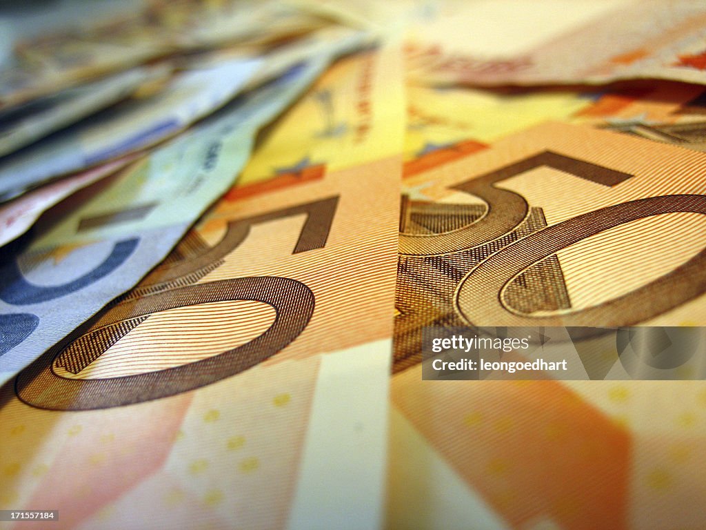 Euro banknotes, fifty