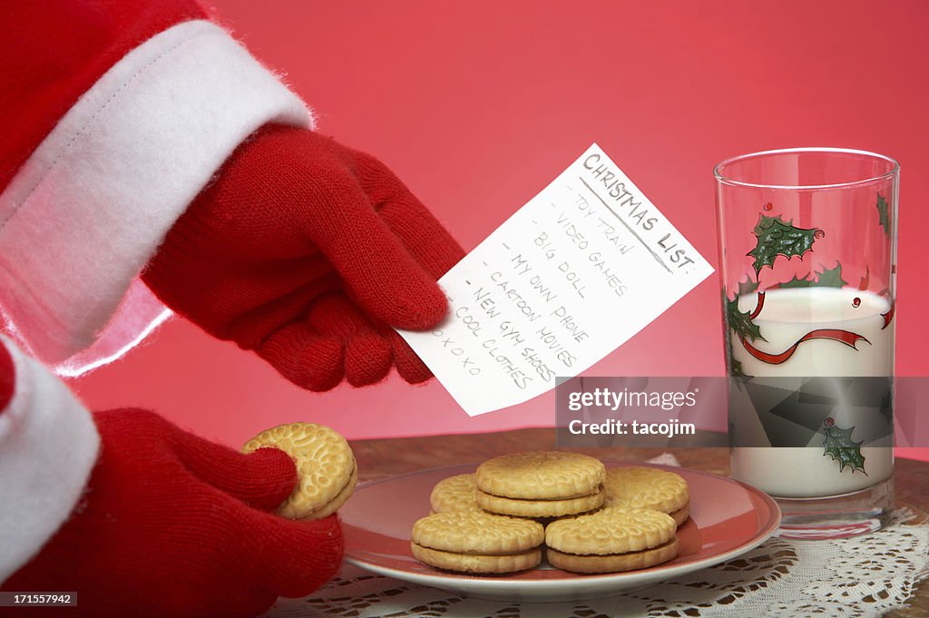 Natal Eve Cookes & Leite com lista de desejos