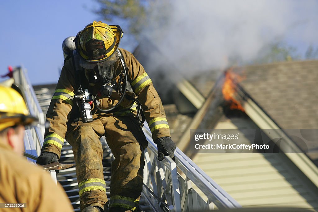 Fireman at a fire