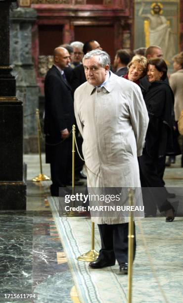 French Prime Minister Jean-Pierre Raffarin and his wife Anne-Marie visit Our Saviour on the Blood Cathedral in St.Petersburg 29 June 2003, on the...