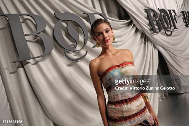 Grace Elizabeth attends the #BoF500 Gala during Paris Fashion Week at Shangri-La Hotel Paris on September 30, 2023 in Paris, France.