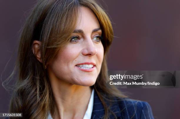 Catherine, Princess of Wales visits the Grange Pavilion to meet with members of the Windrush Cymru Elders, Black History Cymru 365 and the Ethnic...