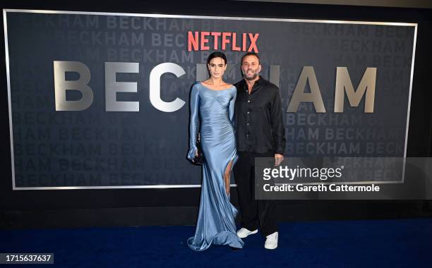 Isabela Grutman and David Grutman attend the Netflix 'Beckham' UK Premiere at The Curzon Mayfair on October 03, 2023 in London, England.