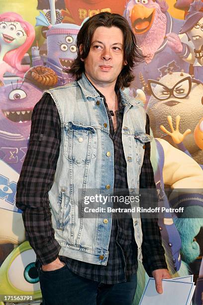 Singer Benjamin Biolay poses at 'Monsters University' Paris movie premiere, held at La Sorbonne on June 26, 2013 in Paris, France.