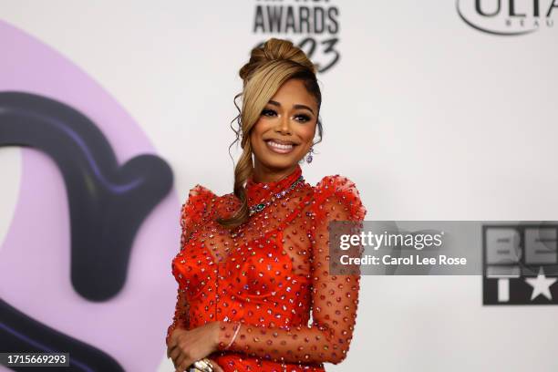 Lady London attends the BET Hip Hop Awards 2023 at Cobb Energy Performing Arts Center on October 03, 2023 in Atlanta, Georgia.