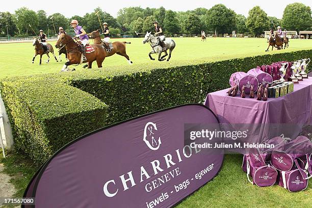 General ambiance of atmosphere of the Charriol Ladies Polo Cup for the benefit of Rose Magazine at Polo Club de Paris on June 26, 2013 in Paris,...