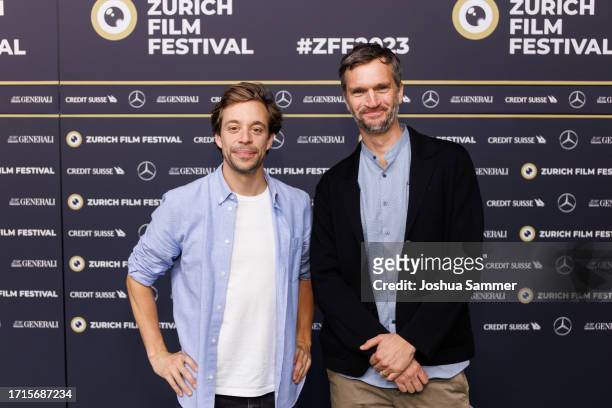 Tobias Krell and Johannes Honsell attend the photocall of "CHECKER TOBI UND DIE REISE ZU DEN FLIEGENDEN FLüSSEN" during the 19th Zurich Film Festival...