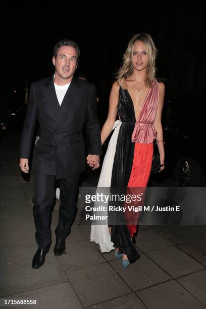 Dave Gardner and Jessica Clarke seen attending Beckham - UK TV premiere after party at The Twenty Two on October 03, 2023 in London, England.