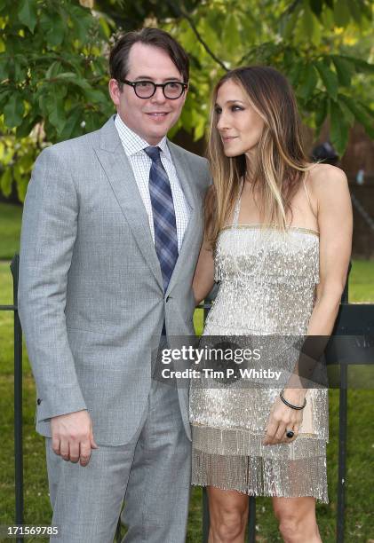 Matthew Broderick and Sarah Jessica Parker attend the annual Serpentine Gallery summer party at The Serpentine Gallery on June 26, 2013 in London,...