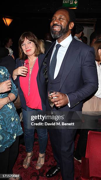 Lisa Makin and Lenny Henry after his parformance on the press night of 'Fences' at the Duchess Theatre on June 26, 2013 in London, England.