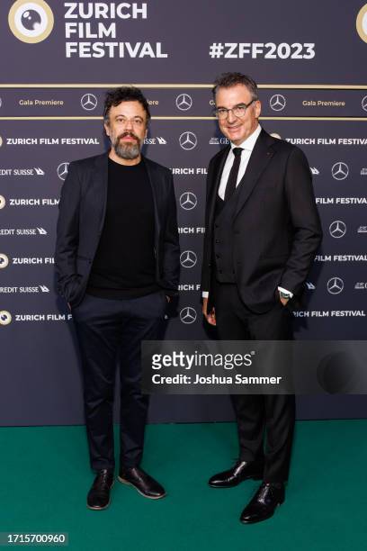 Babak Jalali and Christian Jungen attend the photocall of "FREMONT" during the 19th Zurich Film Festival at Kino Corso on October 03, 2023 in Zurich,...