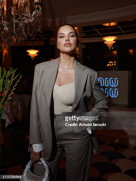 Adriana Lima attends the Miu Miu Dinner Party at Laurent as part of the Paris Fashion Week Womenswear S/S 2024 on October 03, 2023 in Paris, France.