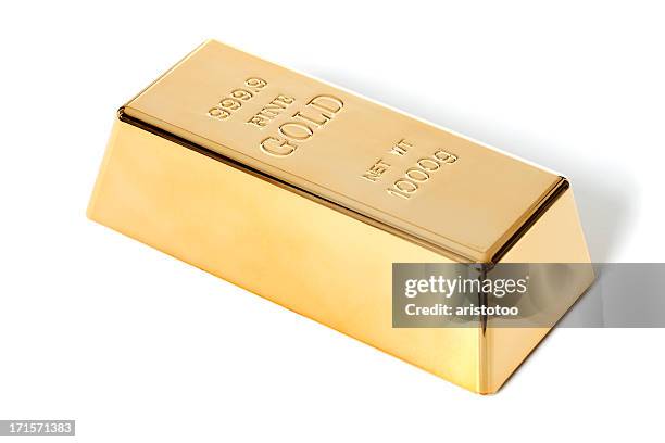isolierte großen gold barren - goldbarren stock-fotos und bilder