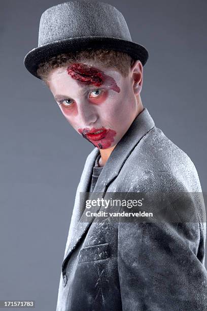 teenage zombie - halloween zombie makeup stock pictures, royalty-free photos & images