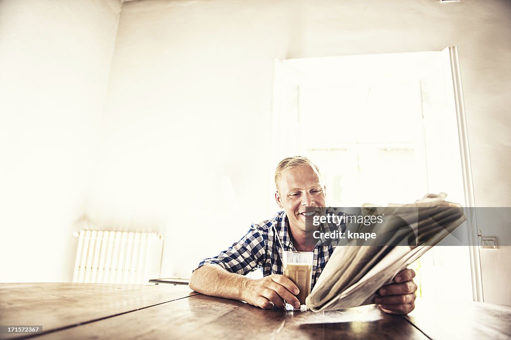 Man reading the news