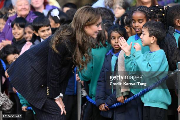 Catherine, Princess of Wales visits the Grange Pavilion as they celebrate the beginning of Black History Month on October 03, 2023 in Cardiff, Wales....