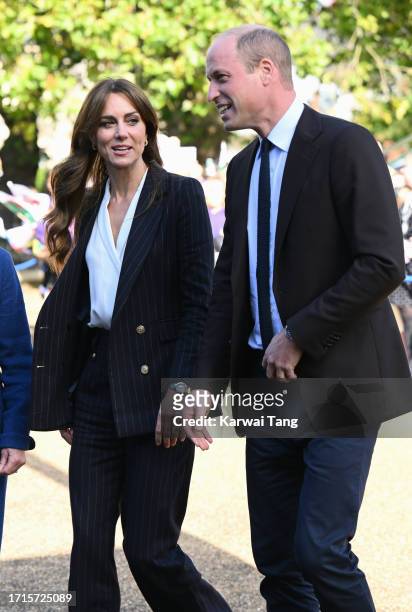 Prince William, Prince of Wales and Catherine, Princess of Wales visit the Grange Pavilion as they celebrate the beginning of Black History Month on...